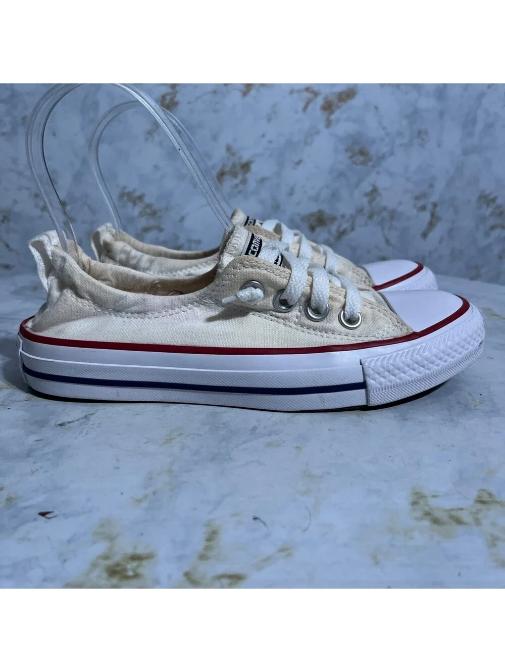 Converse Chuck Taylor Shoreline Womens Size 5 Shoes Ivory White Low Top Sneakers